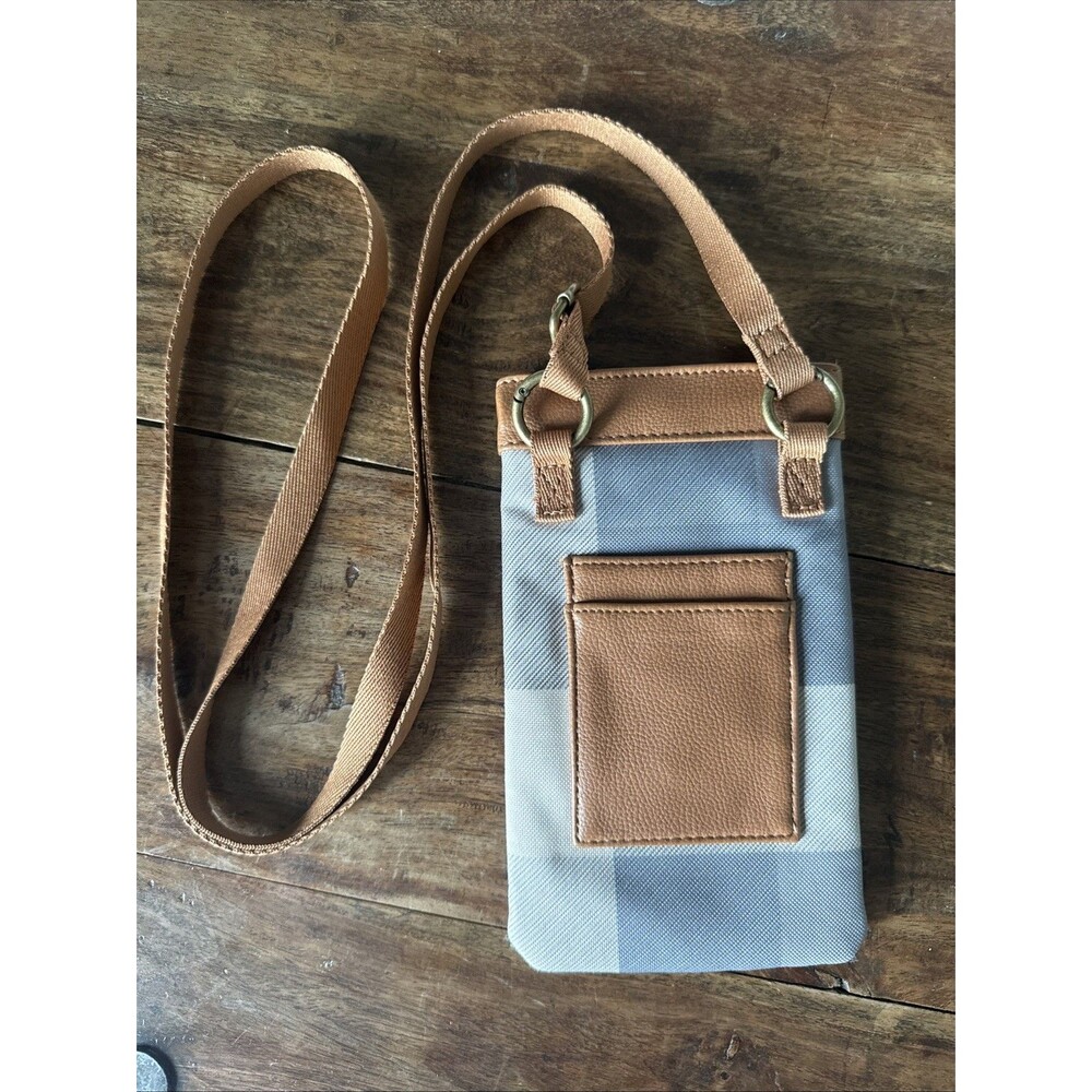 Thirty-One Grey Textured Dialed-In Phone Purse Adjustable Strap Crossbody Bag